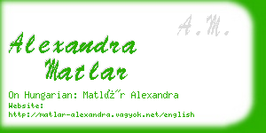 alexandra matlar business card